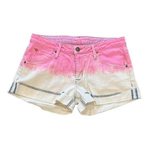 Hudson Hampton Cuffed Jean Shorts Pink Ombré